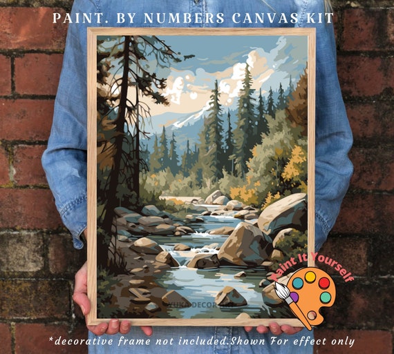 Autumn River Paint By Numbers Kit For Adults - 16x20 Inch DIY Canvas Landscape Painting, Acrylic Art Set For Beginners, Home Decor Or Gift - View #2