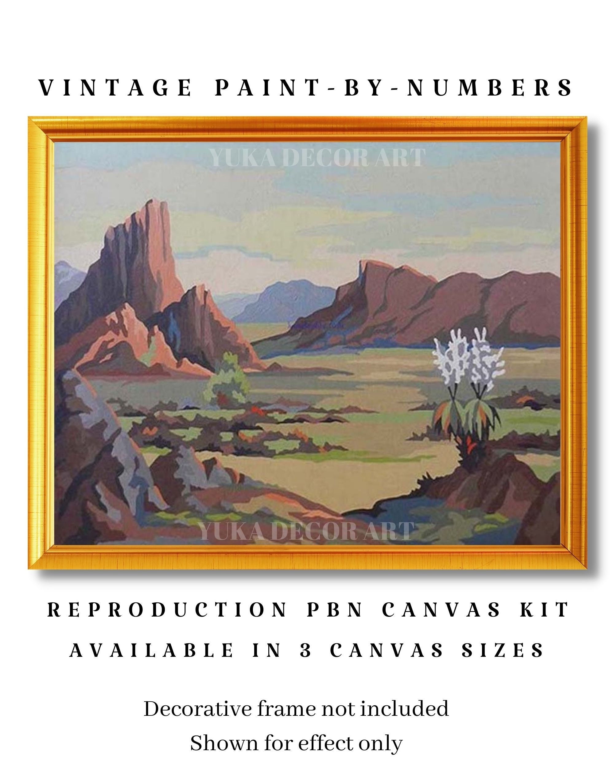 Vintage Inspired PAINT by NUMBER Kit Adult Desert Travelling Cowboy Painting  Easy Beginner Acrylic Painting DIY Vintage Style Decor Gift Dad 