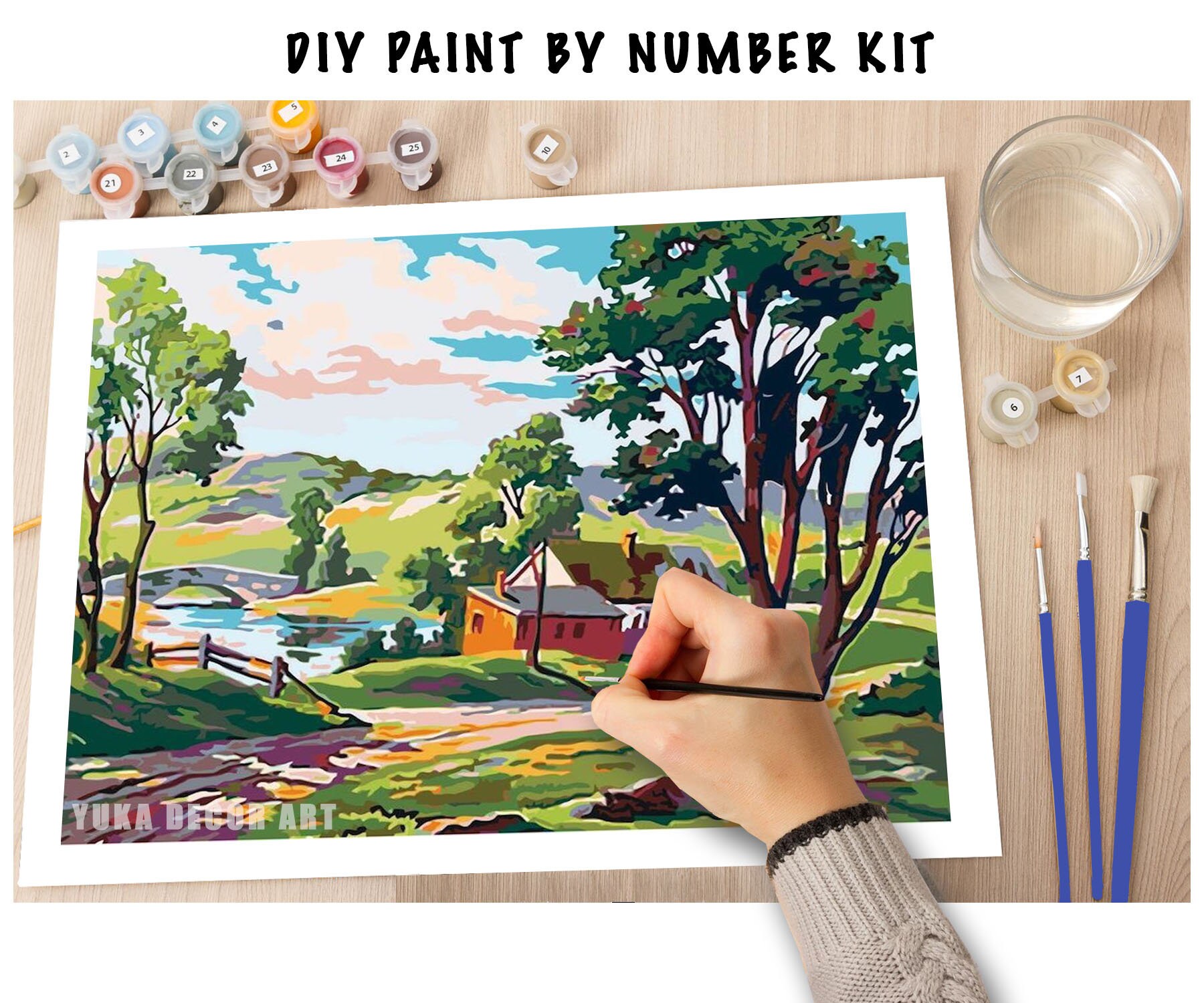 Kit Peinture par numéros paysage Vue Sauvage - 31 couleur