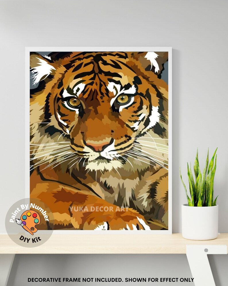Tiger PAINT by NUMBER Kit for Kids Wild Animal Easy DIY Etsy