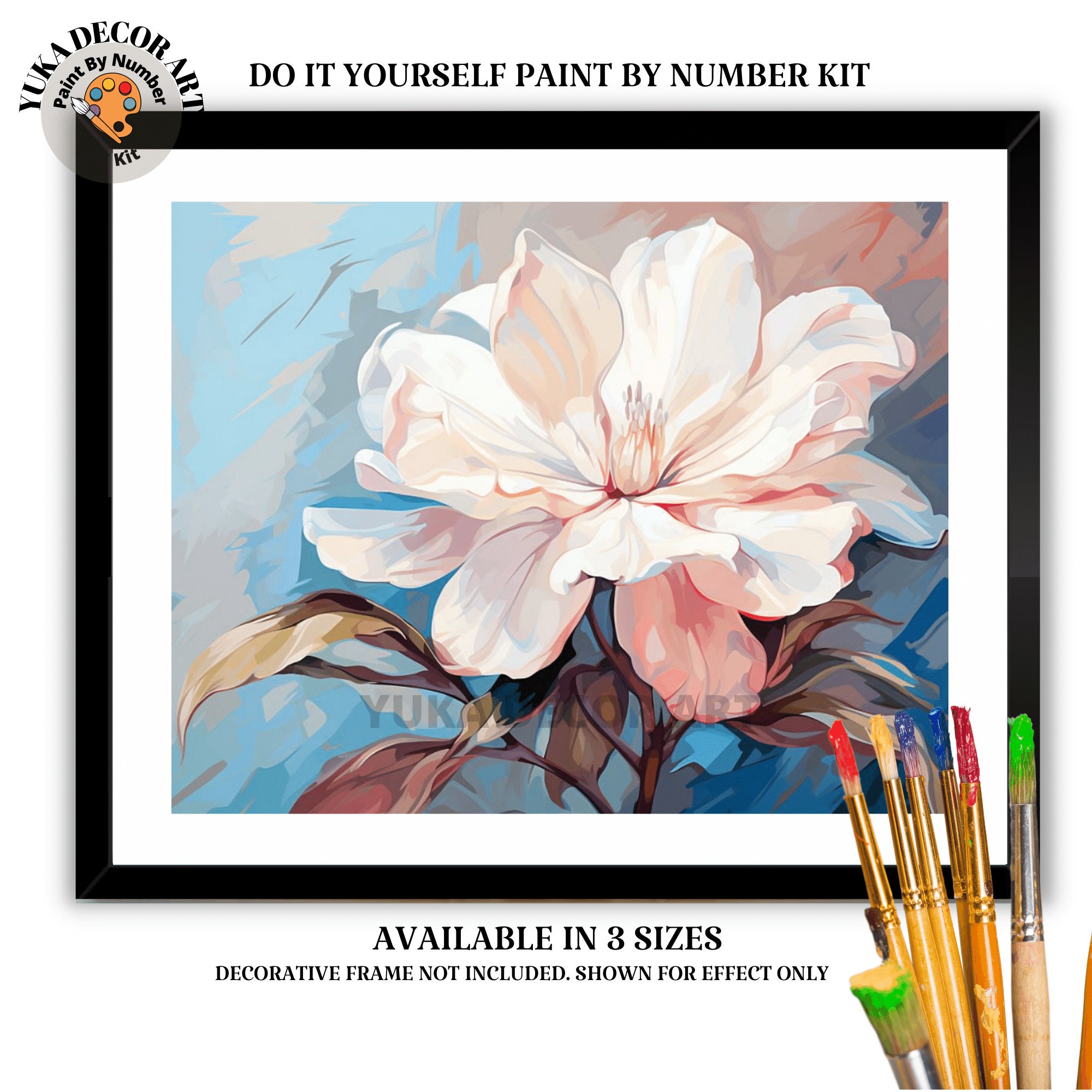 Boho Modern PAINT by NUMBER Kit for Adults Garden Flowers DIY 