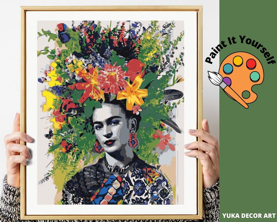 Frida Kahlo PAINT by NUMBERS DIY Kit for Adults ,mexican Diy Painting