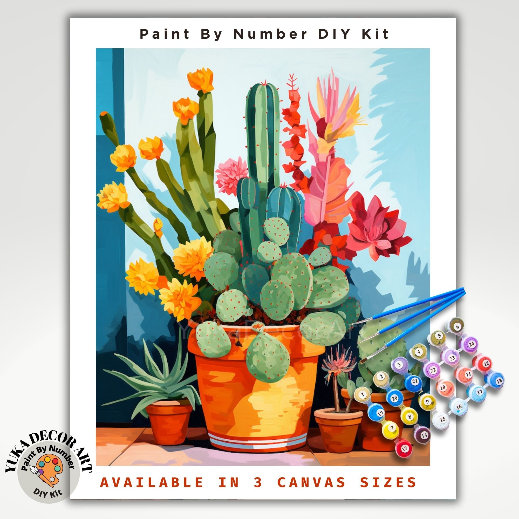 Abstract Flowers PAINT by NUMBER Kit for Adults ,garden Bouquet Plants,easy  DIY Beginners Acrylic Paint Kit ,living Bedroom Wall Art Decor 