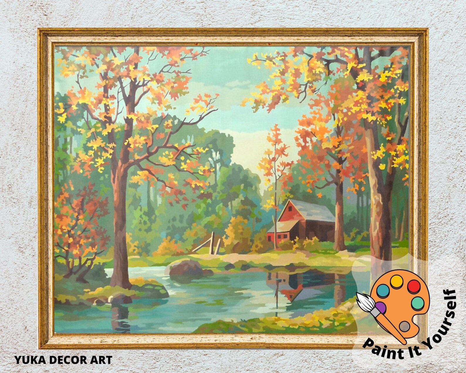 Autumn Trees PAINT by NUMBER Kit for Adult DIY Nature - Etsy