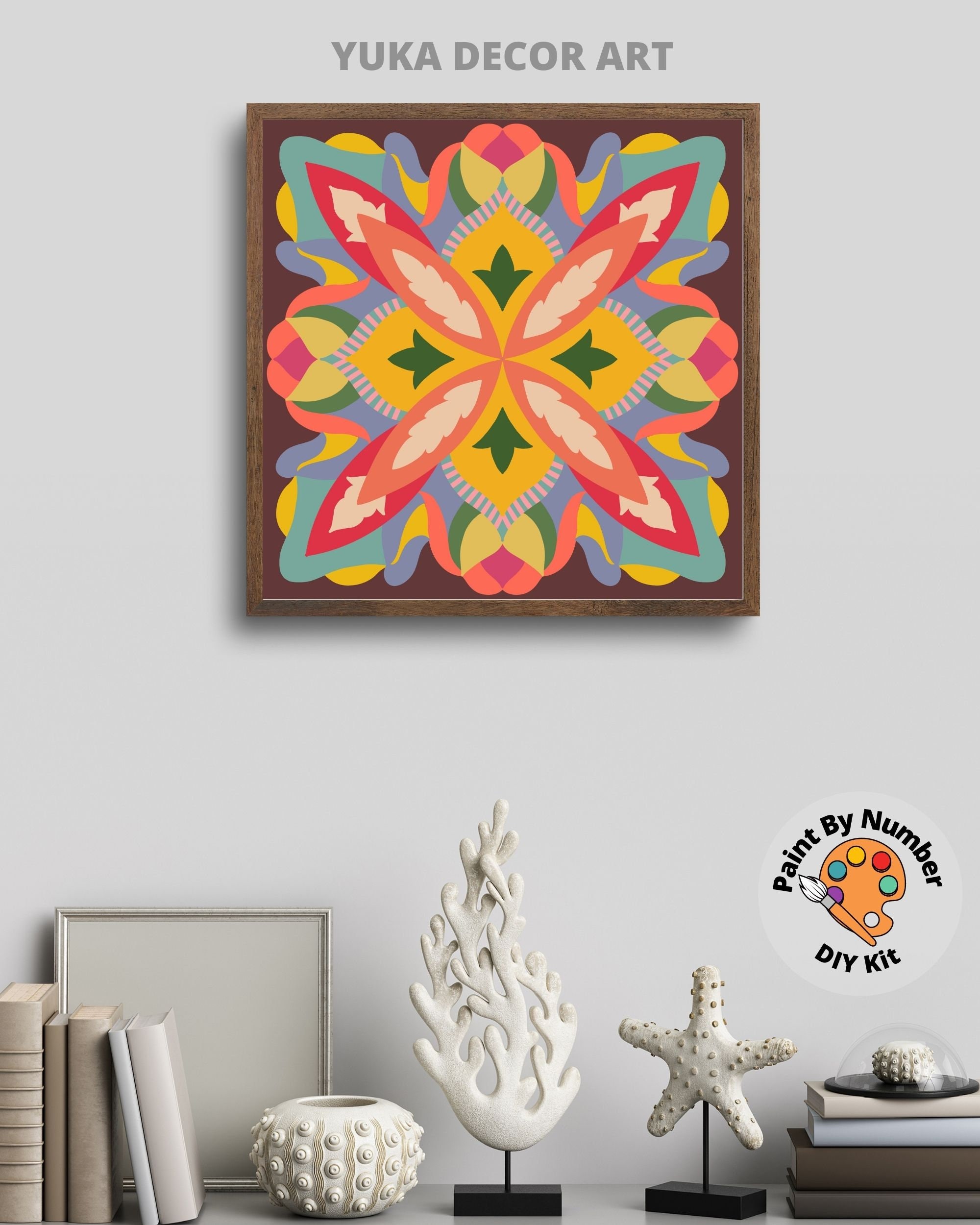 Mandala PAINT by NUMBER Kit for Adult DIY Mandala Wall Art Etsy