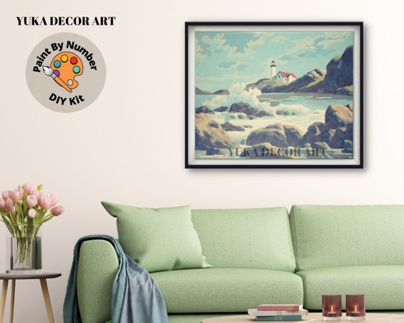 Kit Dipingere Con I Numeri Per Adulti Con Cornice - 20x30 Cm, Tela Prestampata, Colori Acrilici E Pennelli Inclusi
