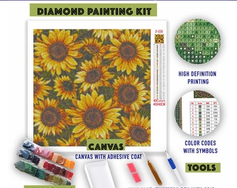 5d V Diamond Painting Kits For Kids Beginners, Diy Sunflower