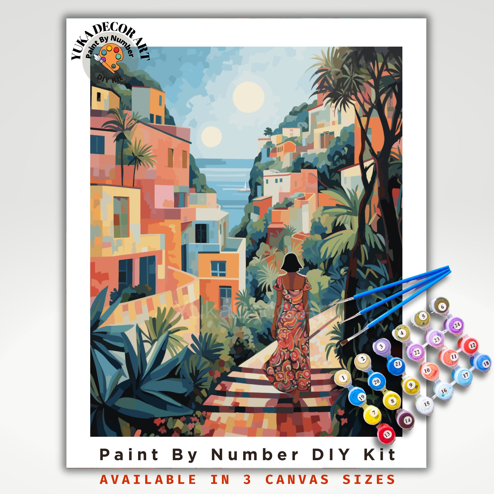 Vintage Paint by Number Kit Adult, DIY Desert Landscape Painting Easy  Beginner Acrylic Paint Kit, Southwestern Wall Art , Home Decor Gift 