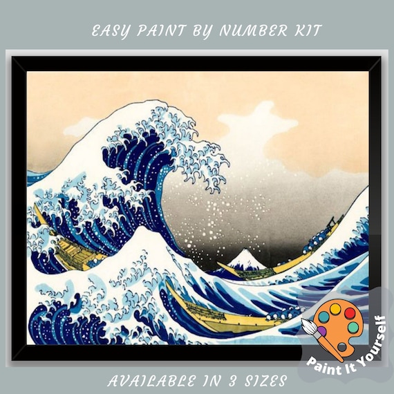 Seaside PAINT by NUMBERS Kit for Adult & Kids, Sea Waves Beach DIY Painting  , Easy Beginner Acrylic Painting Kit,home Decor Gift 