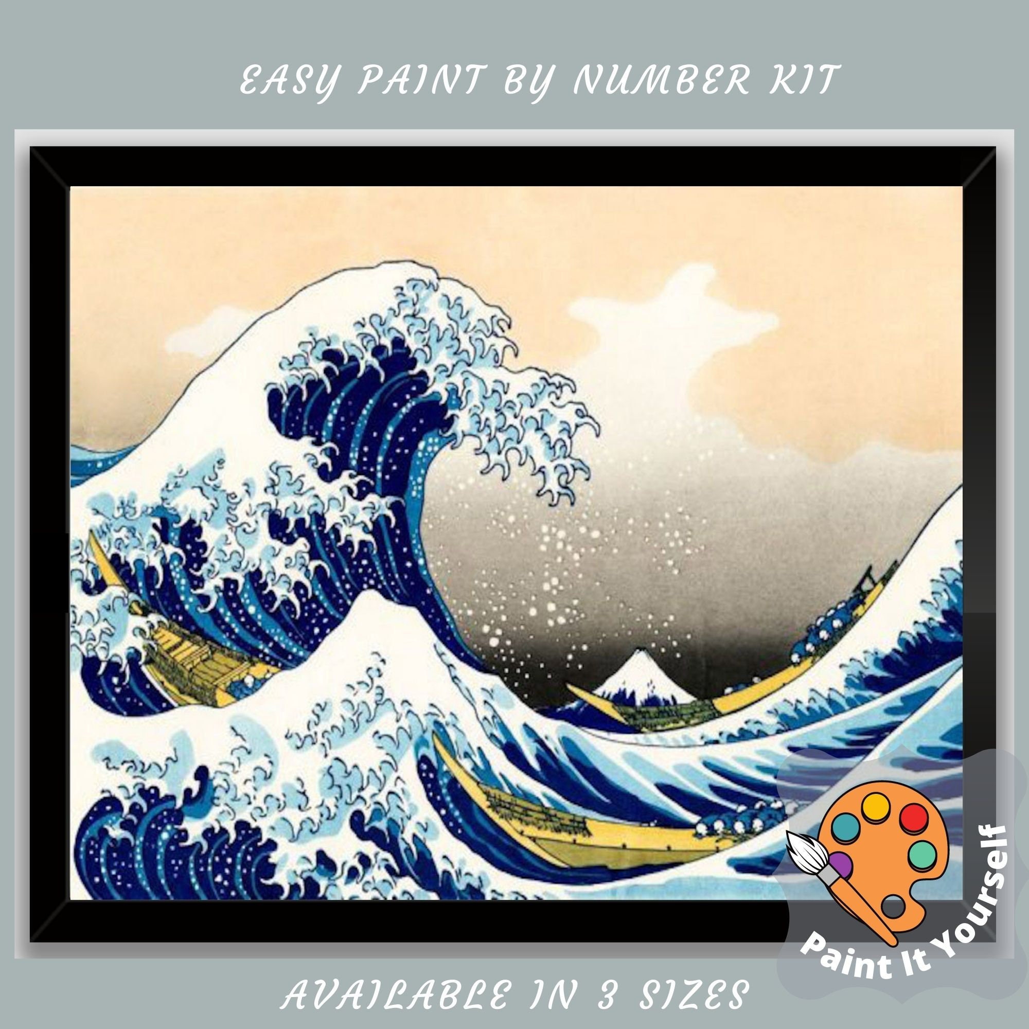 Painting by Numbers the Great Wave of Kanagawa Hokusai Acrylic Painting  Canvas for Adults Wall Art Gift DIY Painting 