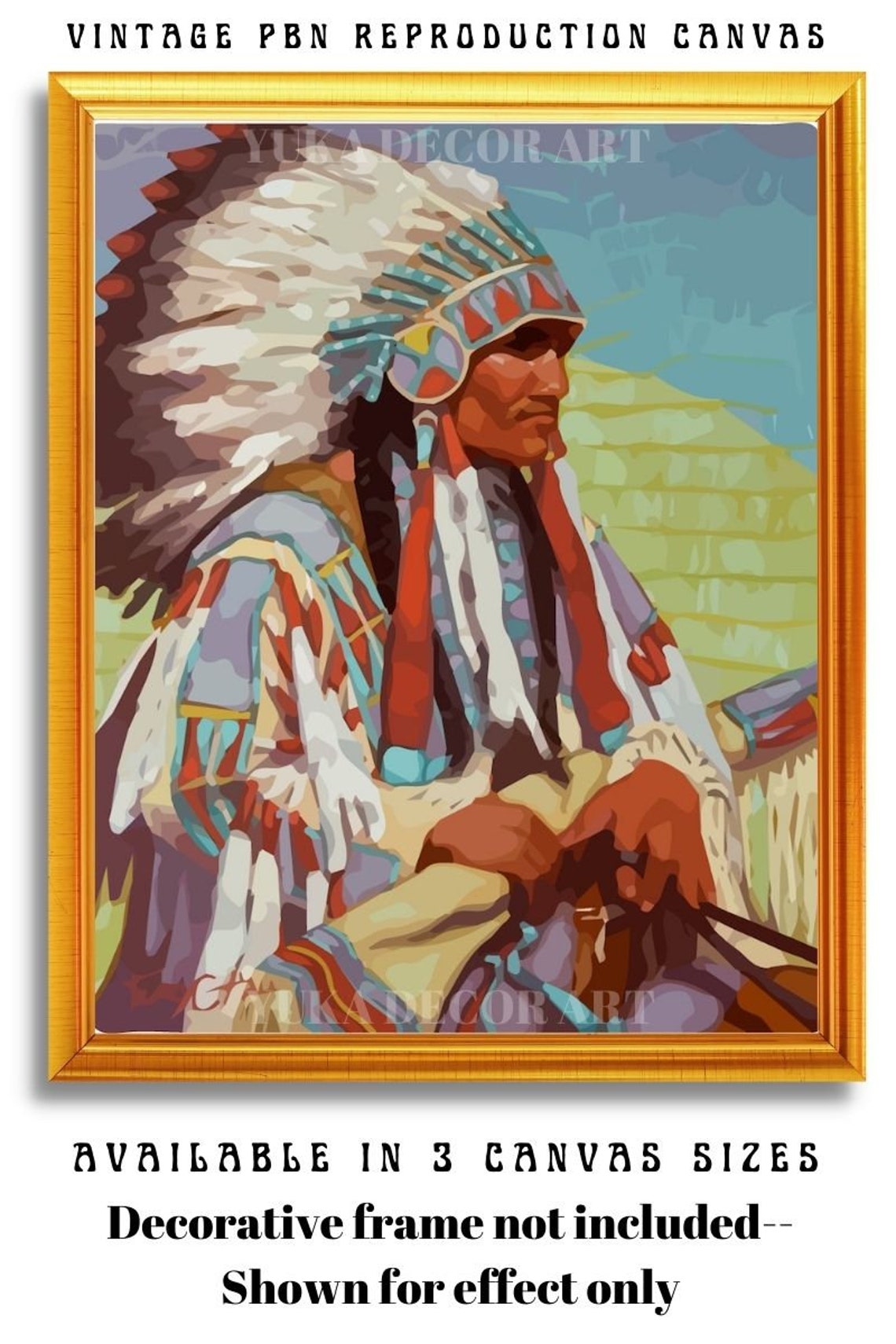PAINT by NUMBER Vintage DIY Kit for Adult Native American Etsy