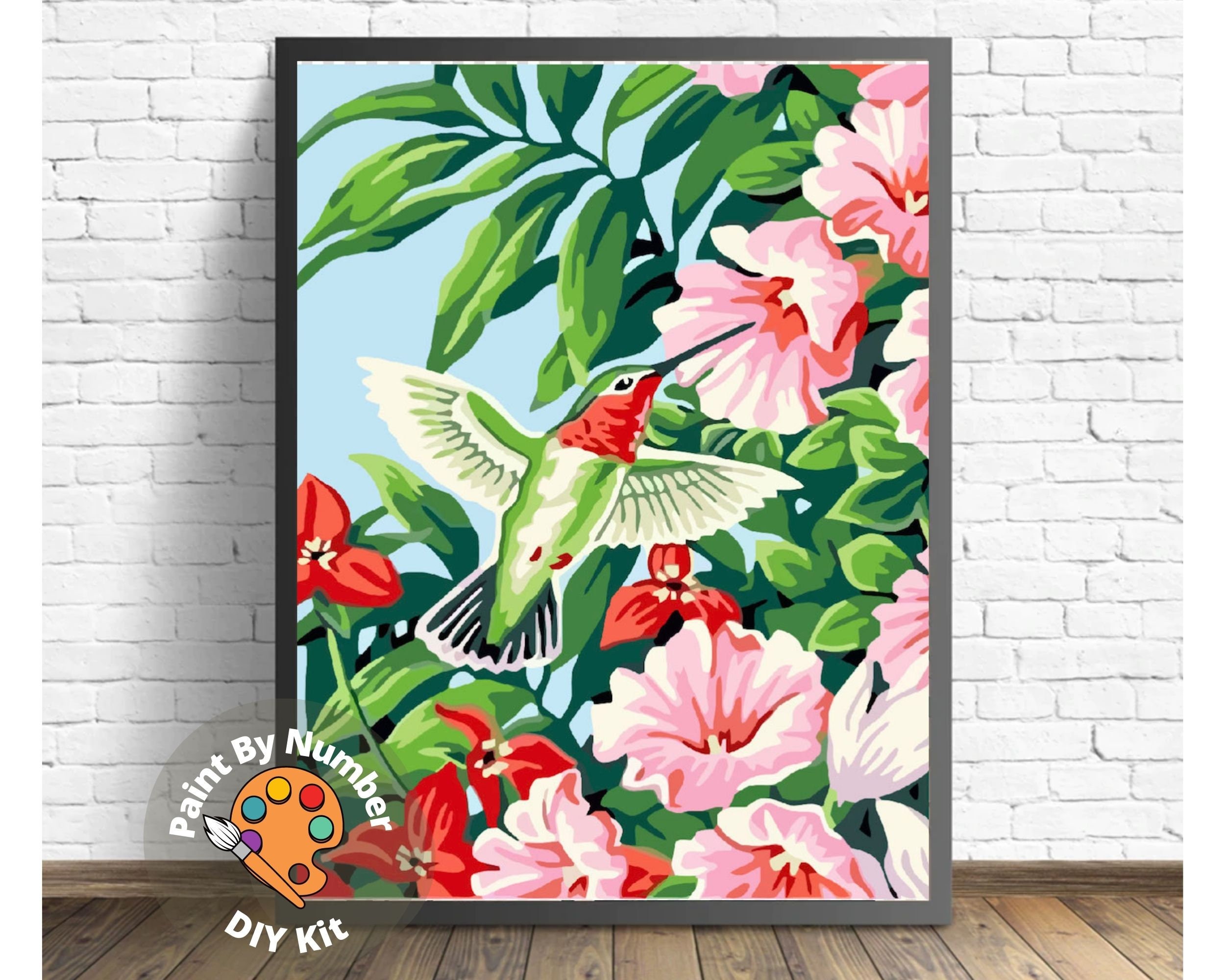 Carboneros en Lilas Florecientes - Kit de pintar por números | Kit de Arte de Pájaros Carboneros en Lilas Florecientes - Kit de pintar por números | Kit de Arte de Pájaros