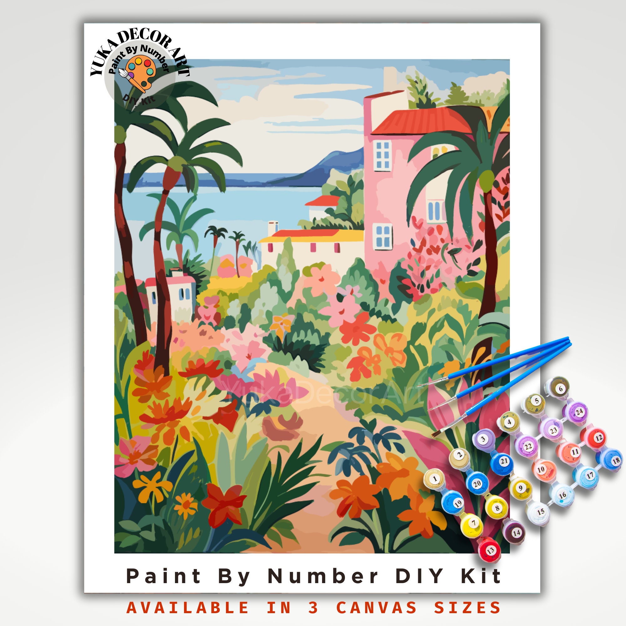 Vintage Style PAINT by NUMBER Kit Adult , DIY Paint Kit , Spring