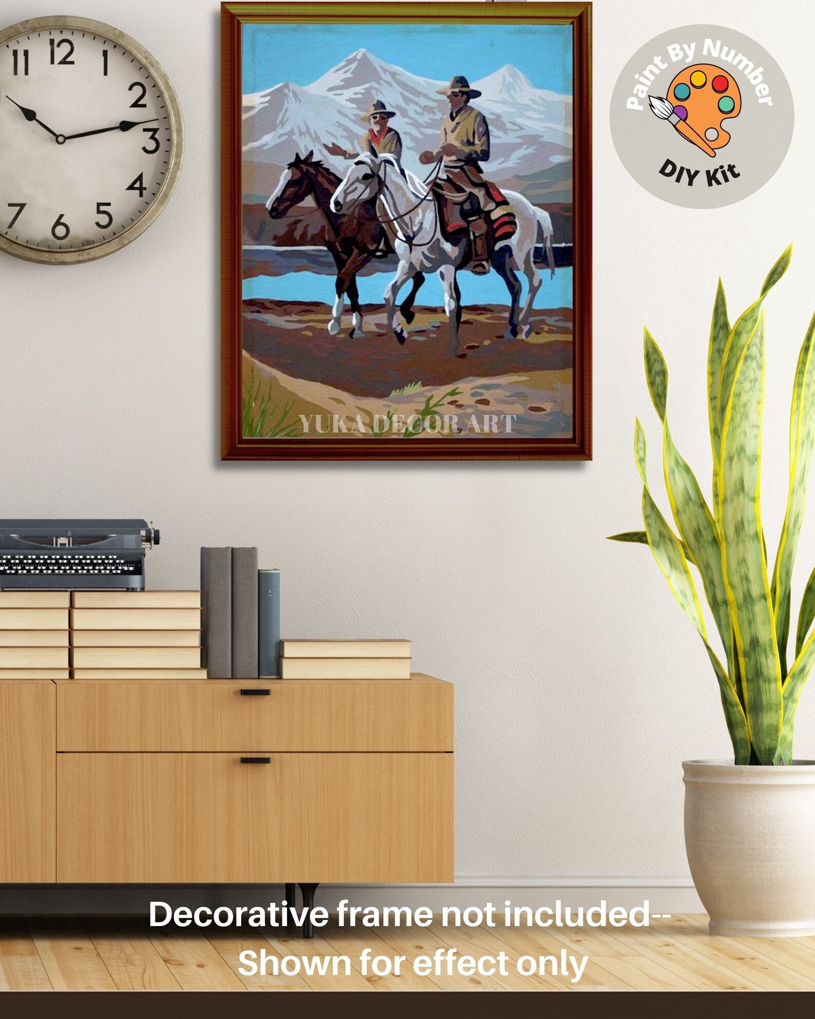 Cowboy Vintage PAINT by NUMBER Kit Adult Horse Rider in | Etsy