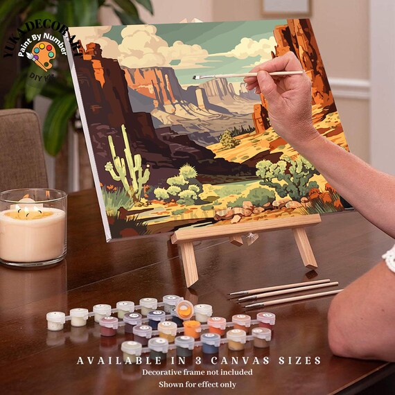 Pittura Ad Olio Con Numeri Per Adulti: Paesaggio 40x50cm, Kit Completo Per Principianti
