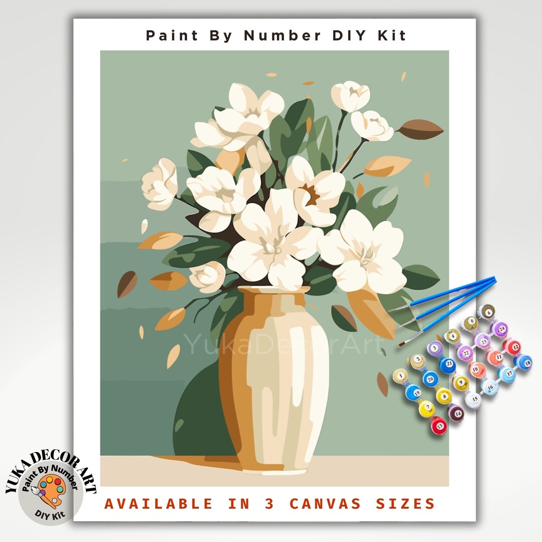 Kit Peinture Par Numéros Pastel Flower - Toile Acrylique/huile - DIY Art By You - Neuf