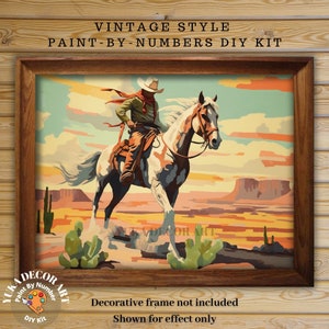 Vintage Paint by Number Kit Adult, DIY Desert Landscape Painting Easy  Beginner Acrylic Paint Kit, Southwestern Wall Art , Home Decor Gift 