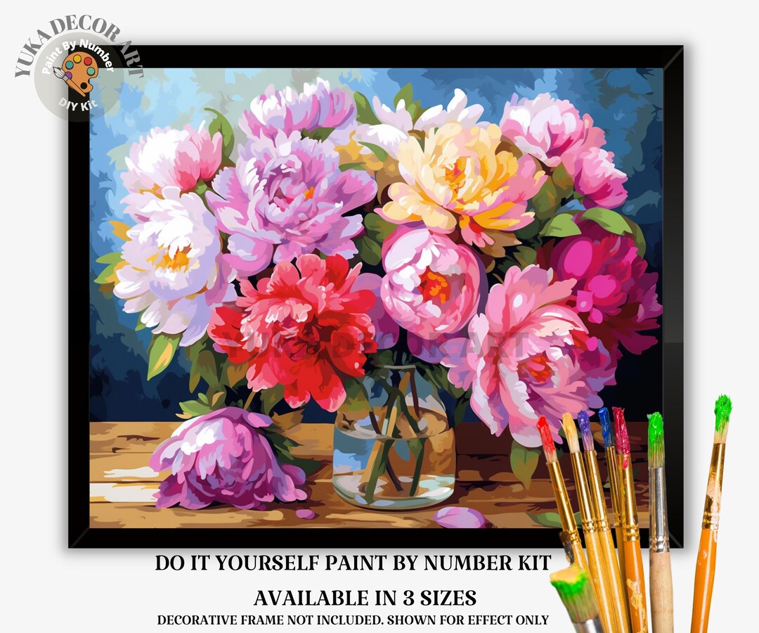 Spring Flowers Vase PAINT by NUMBER Kit Adults still Life Vintage Style ...