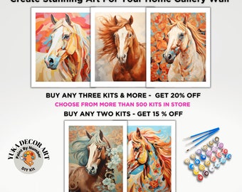 Pintura Por Números De Caballos NAIMOER - Lienzo 30x40 Cm, Kit Completo Con Pinceles Y Guía, Ideal Para Niños Y Adultos