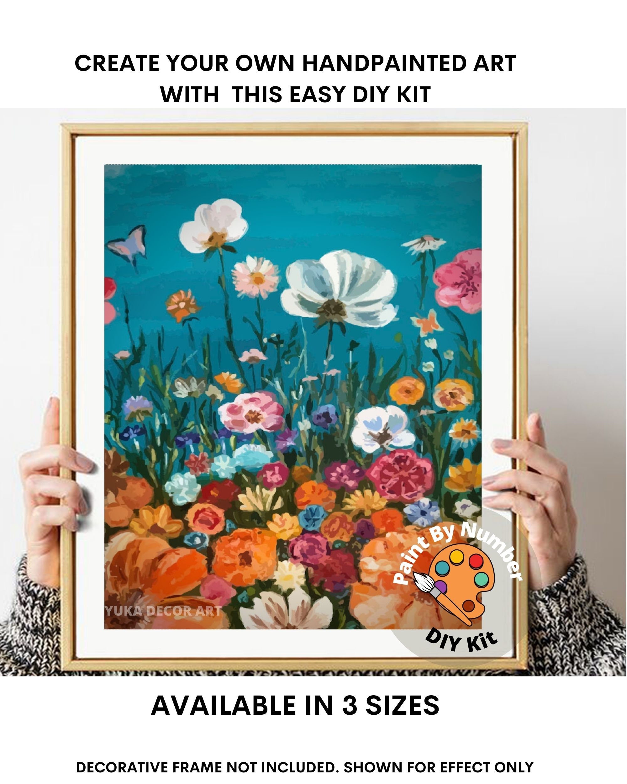 Home Decor Gift Floral Still Life Painting,Easy Beginner Acrylic Paint Kit,Gift For Mom Spring Flowers Paint by Number Kit Adult