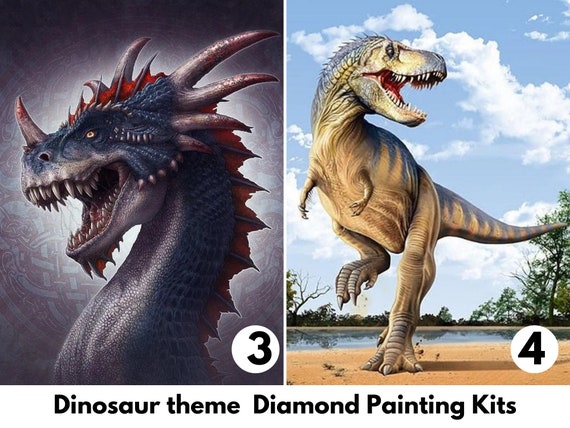 5D DIY Full Round Drill Diamond Painting Small Dinosaur Kit Home