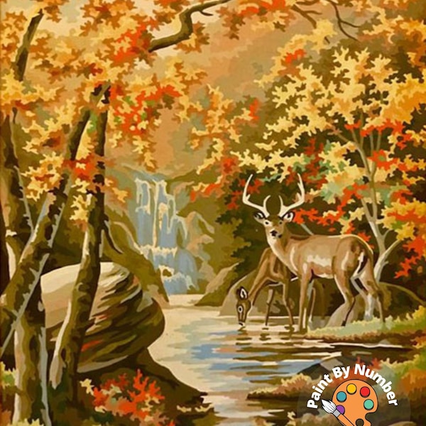 Paint by Number Deer Etsy