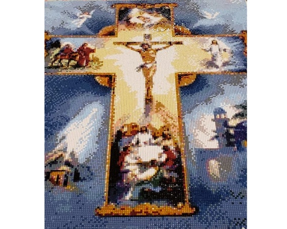 1 PC 35x65cm 5D DIY Jesus Diamond Painting Cross Stitch Kits Diamond Mosaic  Embroidery Full Round Rhinestone Top Gift