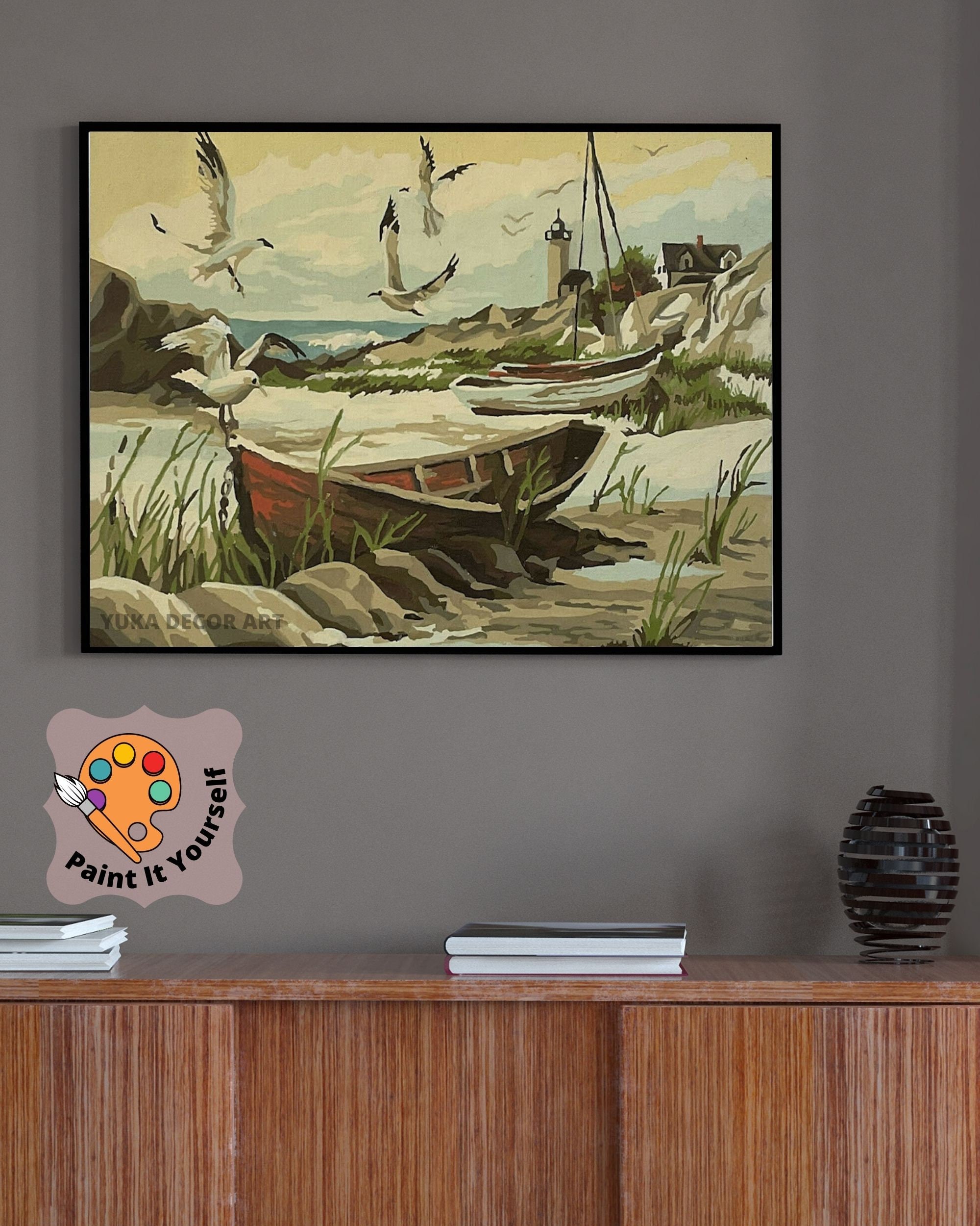 Vintage Style PAINT by NUMBER Kit for Adult DIY Flying Etsy