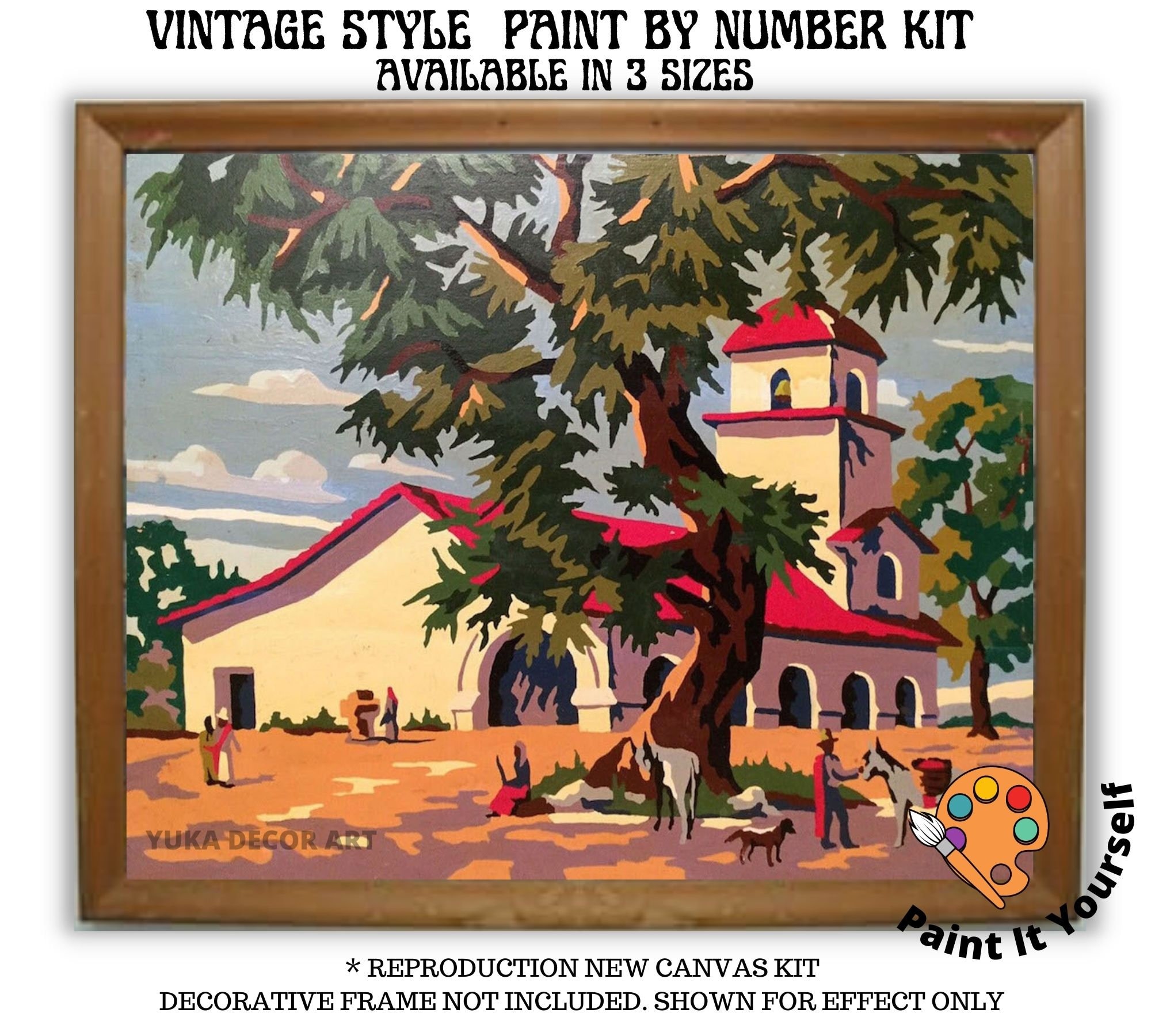 Countryside Hacienda PAINT by NUMBER Kit for Adult , Mid Century