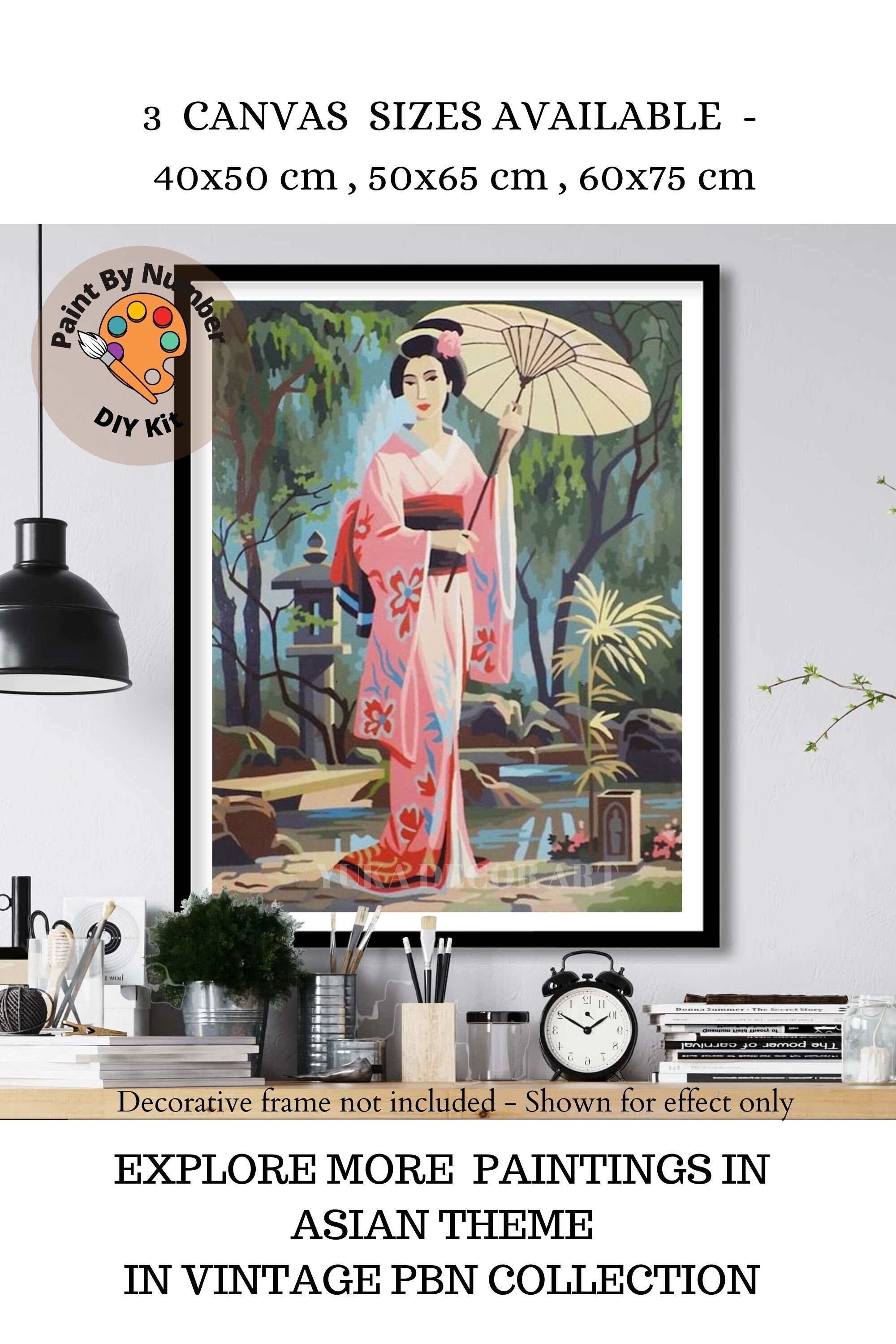Paint by Number Kits Japanese Girls Geisha Oriental Paint for