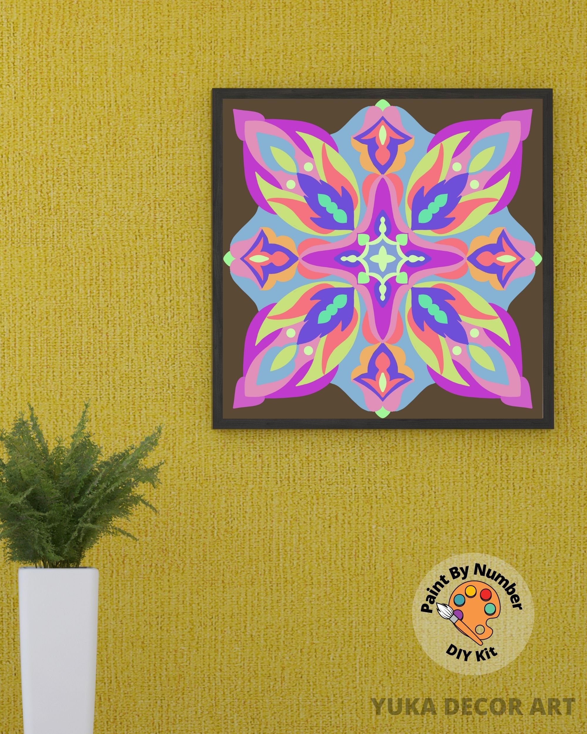 Floral Mandala PAINT by NUMBER Kit for Adult DIY Mandala Etsy