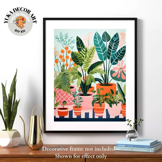 Pittura Ad Olio Con I Numeri Per Adulti Bimkole – Succulenta Verde In Cornice, Kit Fai Da Te 20x30 Cm, Colori Acrilici E Pennelli - 2