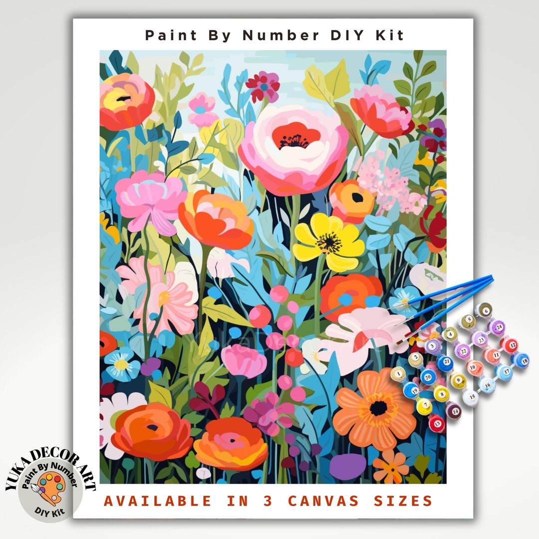 Wild Flowers PAINT by NUMBERS Kit Adultsspring Garden Floral DIY