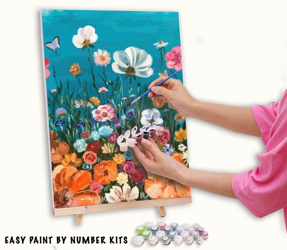 Home Decor Gift Floral Still Life Painting,Easy Beginner Acrylic Paint Kit,Gift For Mom Spring Flowers Paint by Number Kit Adult Home Decor Gift Floral Still Life Painting,Easy Beginner Acrylic Paint Kit,Gift For Mom Spring Flowers Paint by Number Kit Adult