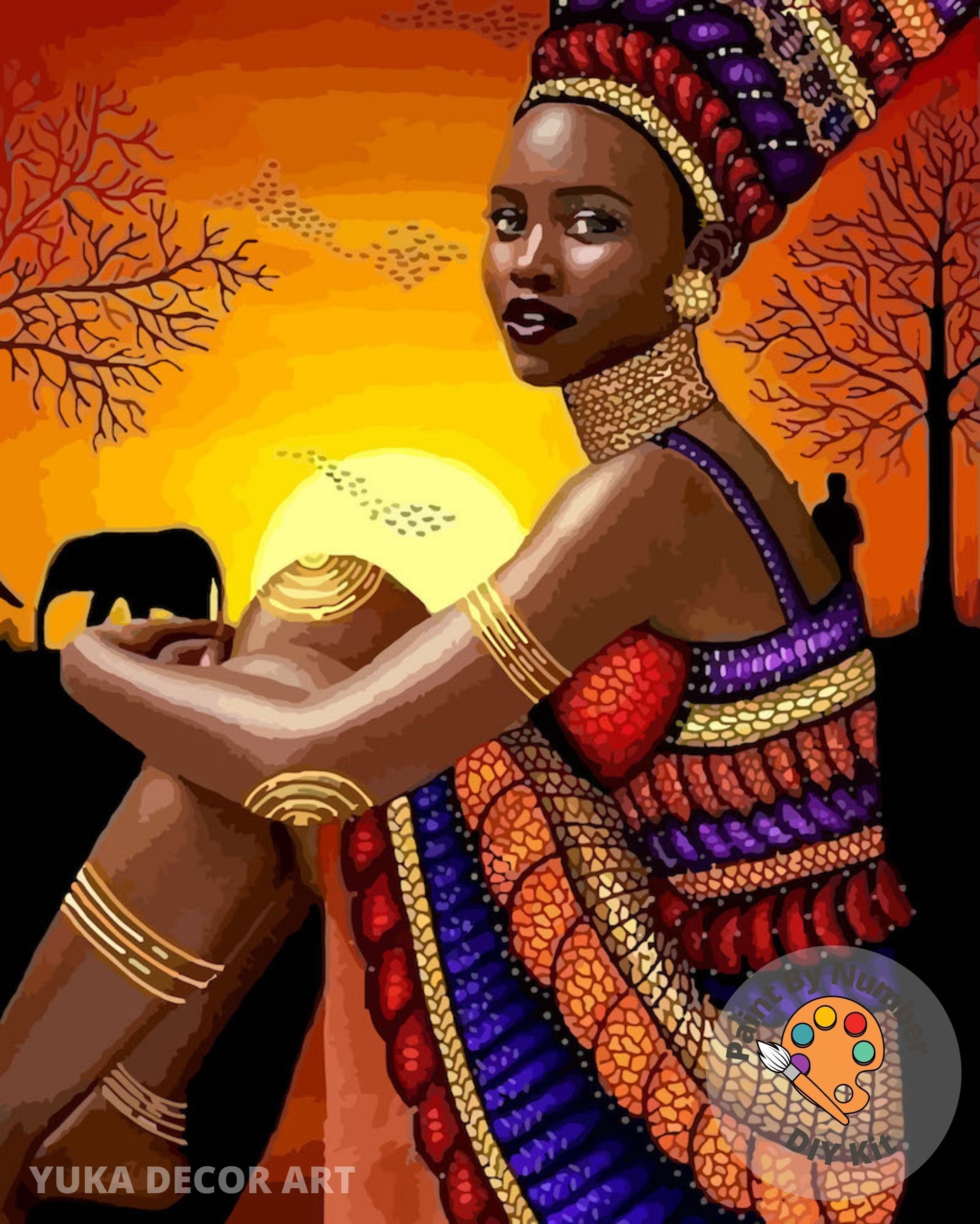 Peinture Par Numéro Peinture Par NuméRo Adulte Fille Africaine Art Graffiti  Abstrait 40x50cm Bricolage Tableau Peindre Pa562