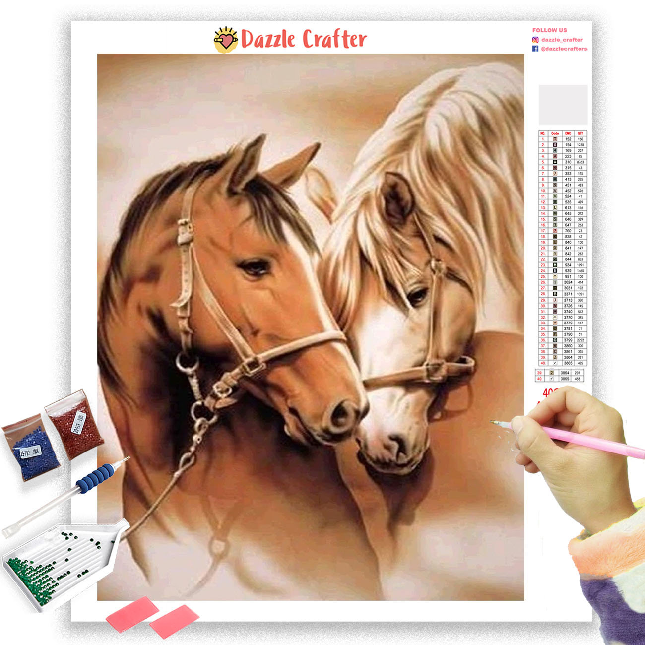 Full Square/Round Drill 5D DIY Diamond Painting Animals Horse Family  Embroidery Cross Stitch – Great Breakthrough