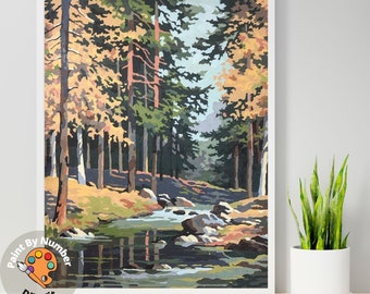 Vintage PAINT by NUMBER Kit for Adult & Kids, DIY Nature