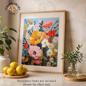 Wildflowers PAINT by NUMBERS Kit Adults Spring Flower Garden DIY Painting Easy Beginners Hobby Kit Wall Art Housewarming Gift Girlfriend Mom