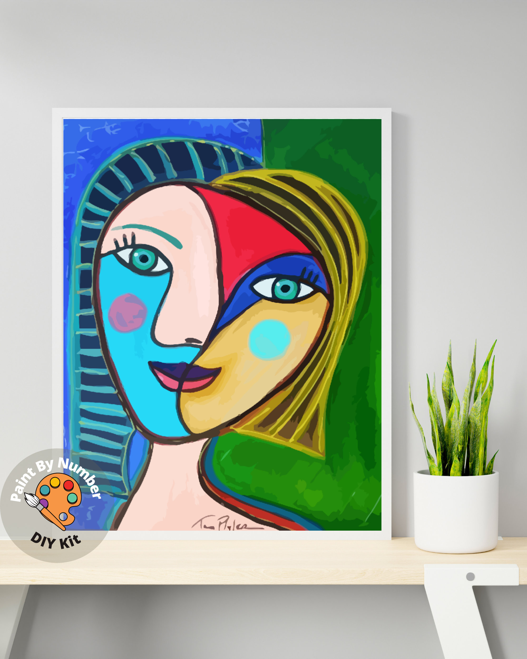 Picasso PAINT by NUMBER Kit for Adults ,portrait Reproduction Canvas ,easy  Beginners Acrylic Paint DIY Kit ,living Bedroom Wall Art Decor 