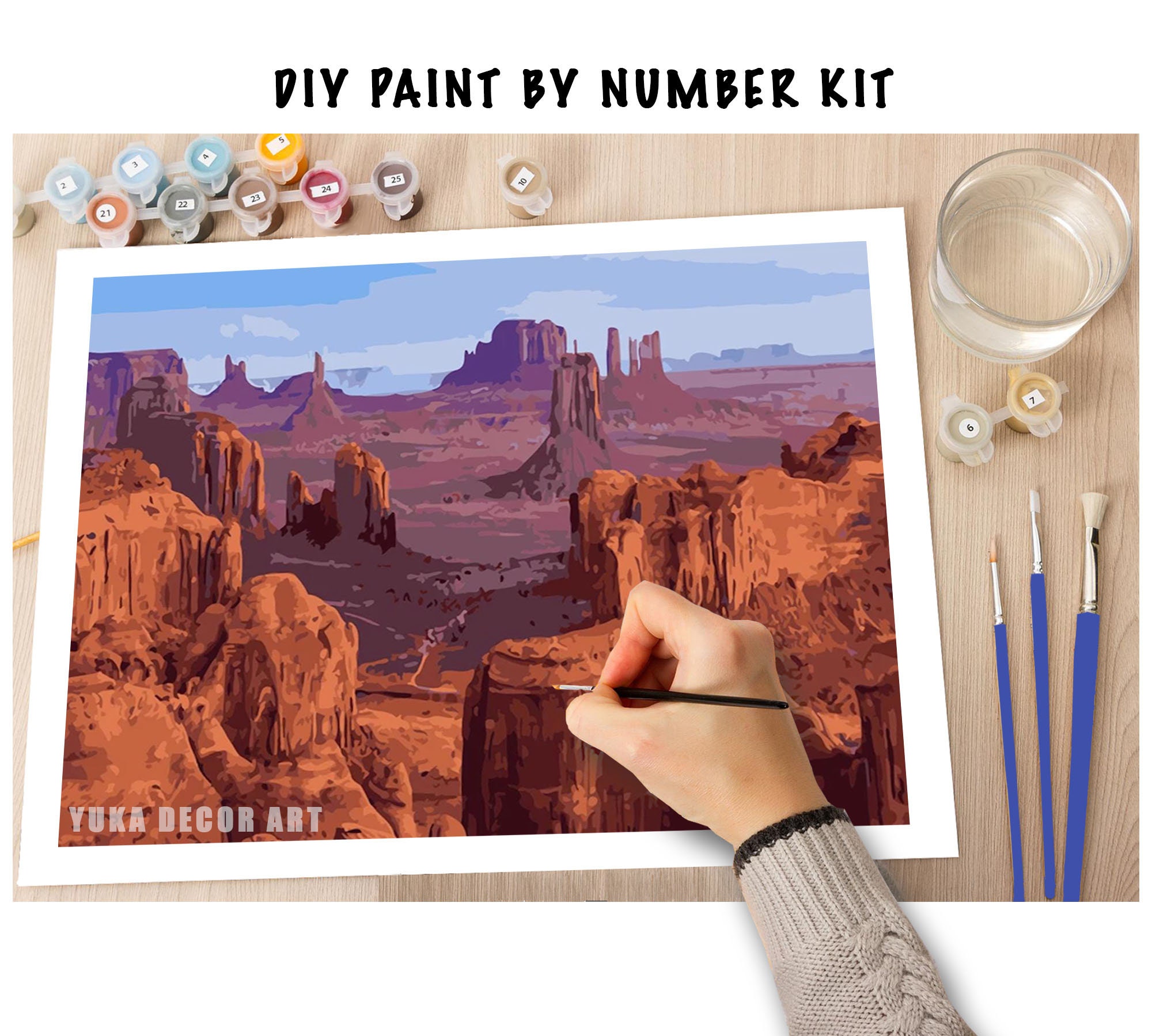 Grand Canyon PAINT by NUMBERS Kit for Adults DIY Paint Kit Etsy