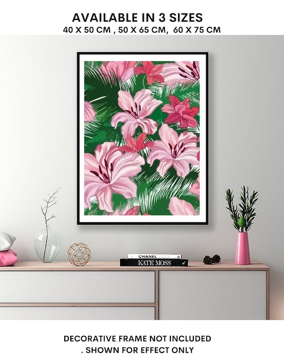 Pink Flower Original Oil Painting On Canvas Abstract Floral Artwork From  Ukraine