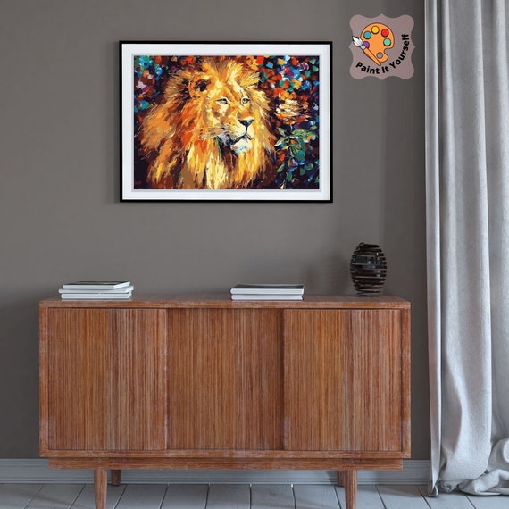 Paint by Numbers for Kids, LION Animal, DIY Paint Kit for Beginner, Nursery  Kids Room Decor Art Craft Supplies 