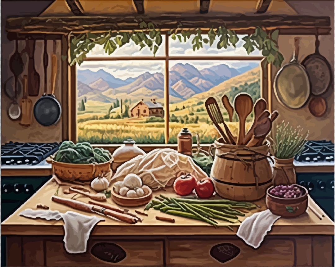 Vintage Style PAINT by NUMBER Adult DIY Kit Cottage Core Farmhouse