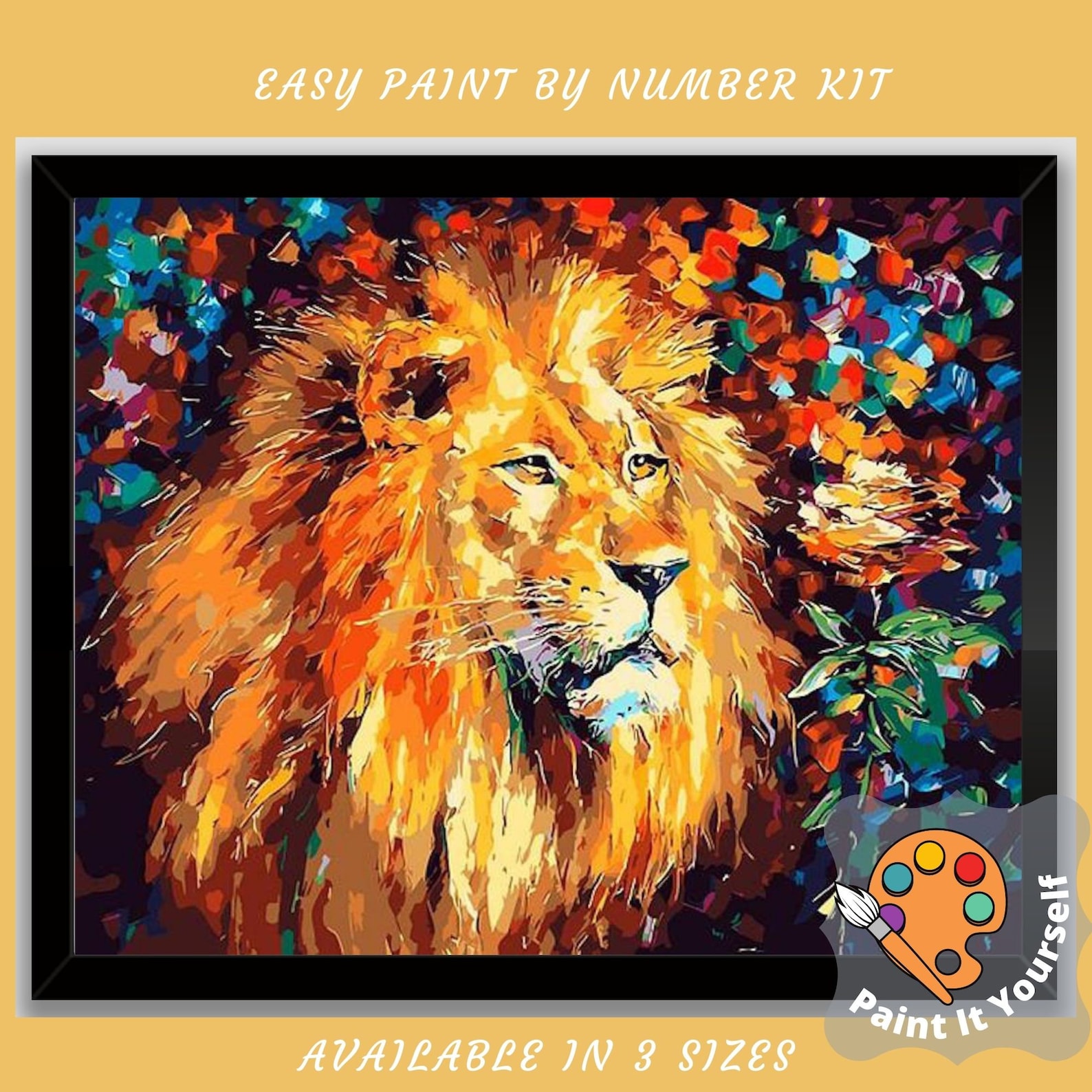 Lion Paint by Numbers Kit for Adult Beginnerdiy Art - Etsy