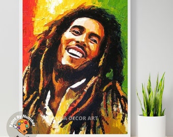 PAINT by NUMBER Kit Adult ,Bob Marley Abstract Multicolor, Easy DIY Beginners Acrylic Painting Kit , Wall Art Home Decor Gift