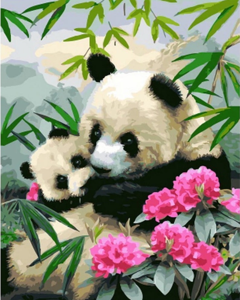 Paint by Numbers DIY Panda Kit for Kids & Adults ,baby Panda | Cherry ...