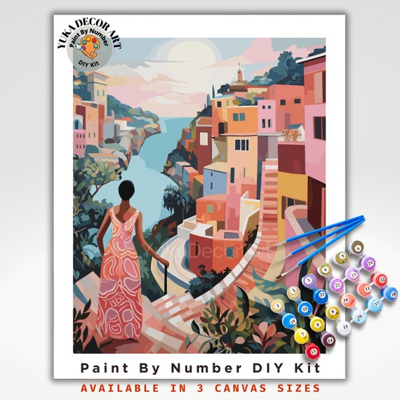 PAINT by NUMBER Kit for Adults Modern Flowers Boho Whimsical Art Easy  Beginner Acrylic Paint DIY Kit Wall Art Bday Gift for Mom Girlfriend 