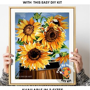 Sunflower PAINT by NUMBER Kit for Adults ,garden Flowers,easy DIY ...