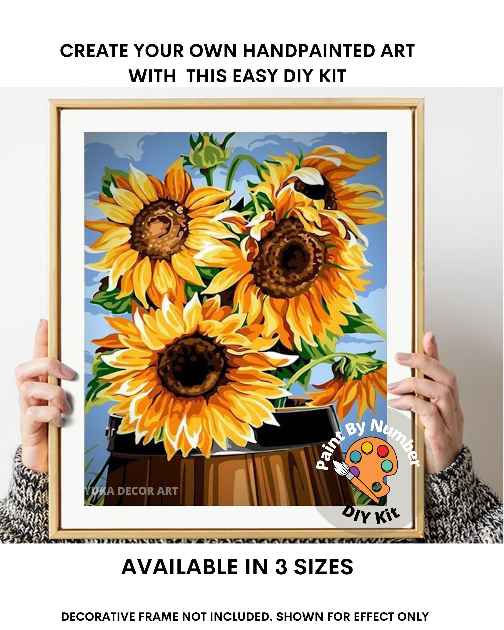 Sunflower PAINT by NUMBER Kit for Adults ,garden Flowers,easy DIY ...