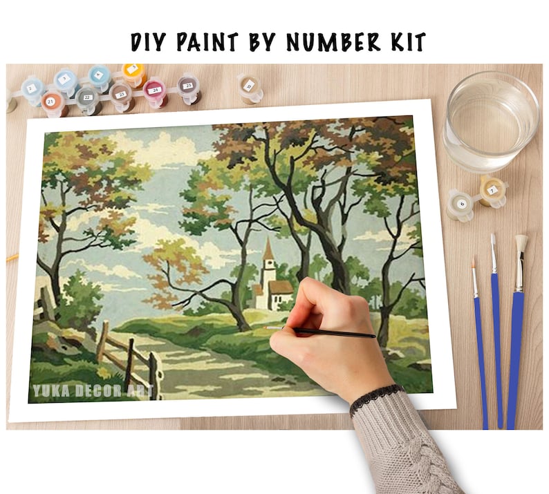 Vintage Inspired PAINT by NUMBER Kit for Adult , DIY Nature Vintage ...